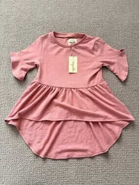 New Vignette Girls Dusty Rose Pink Dawn High Low Ruffle Shirt Size 4 NWT